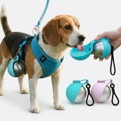 2-In-1 Dog Water Bottle with Bowl Leak Proof Portable Pet Travel Hydration Dispenser Lightweight Easy Carry Outdoor Water Cup