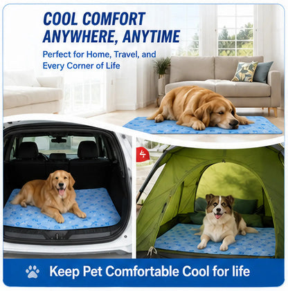 Pet Cool Pad - Washable Gel, Waterproof Ice Silk Pad for Dogs & Cats, Suitable for Couch, Crate (Sizes S-L)