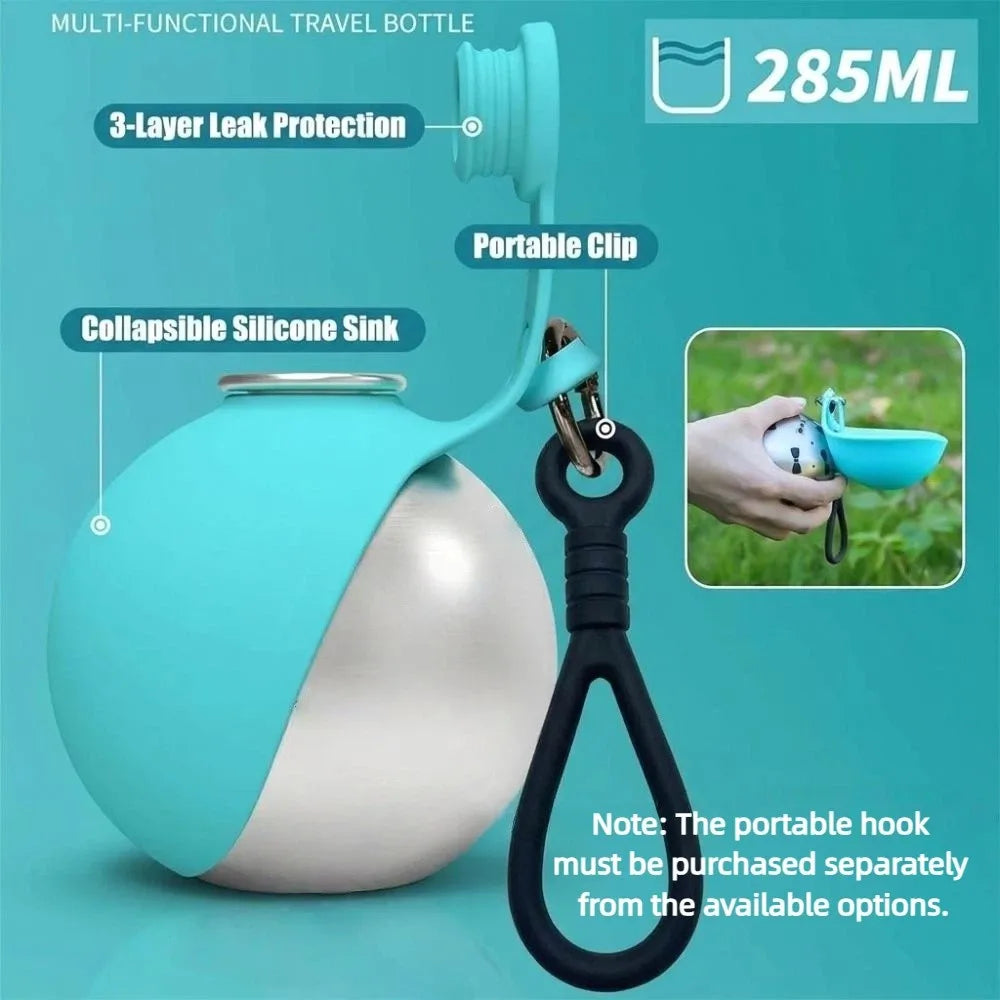 2-In-1 Dog Water Bottle with Bowl Leak Proof Portable Pet Travel Hydration Dispenser Lightweight Easy Carry Outdoor Water Cup